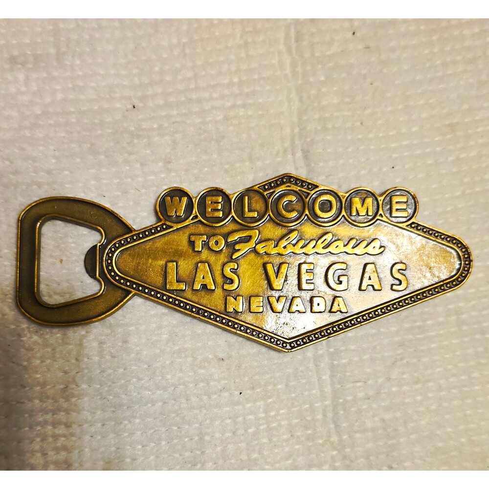 Welcome to Fabulous Las Vegas Nevada Metal Bottle Opener/Magnet Breweriana